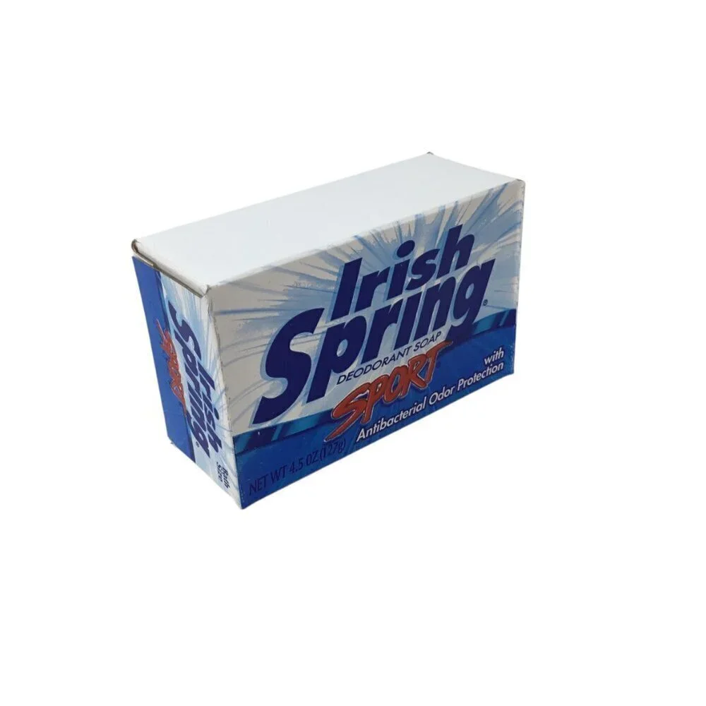 Irish Spring Sport Soap Vtg NIB 4.5 oz Bath Size Bar NOS Deodorant Sealed